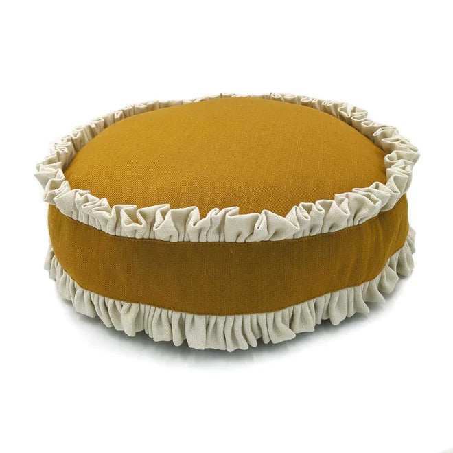 Round Maize Double Ruffle Cushion