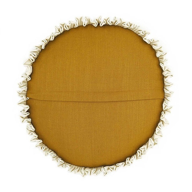 Round Maize Double Ruffle Back Cushion