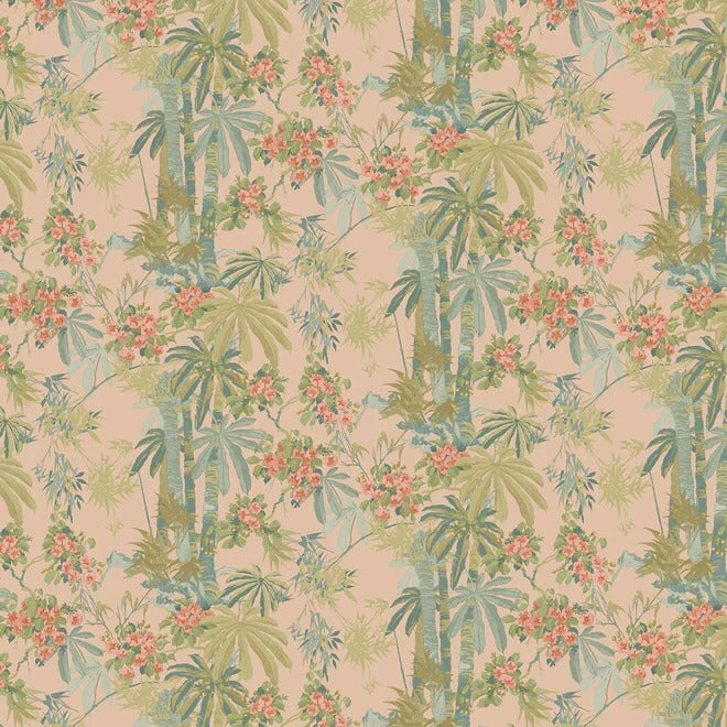 Bamboo Garden Dusky Pink Wallpaper