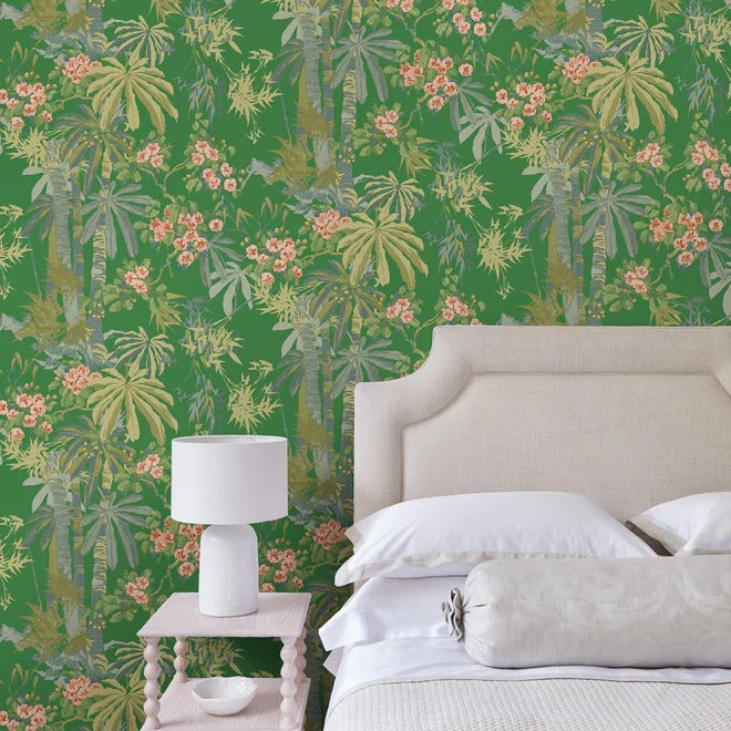 Bamboo Garden Emerald Wallpaper