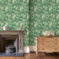 English Oak Green Room Wallpaper