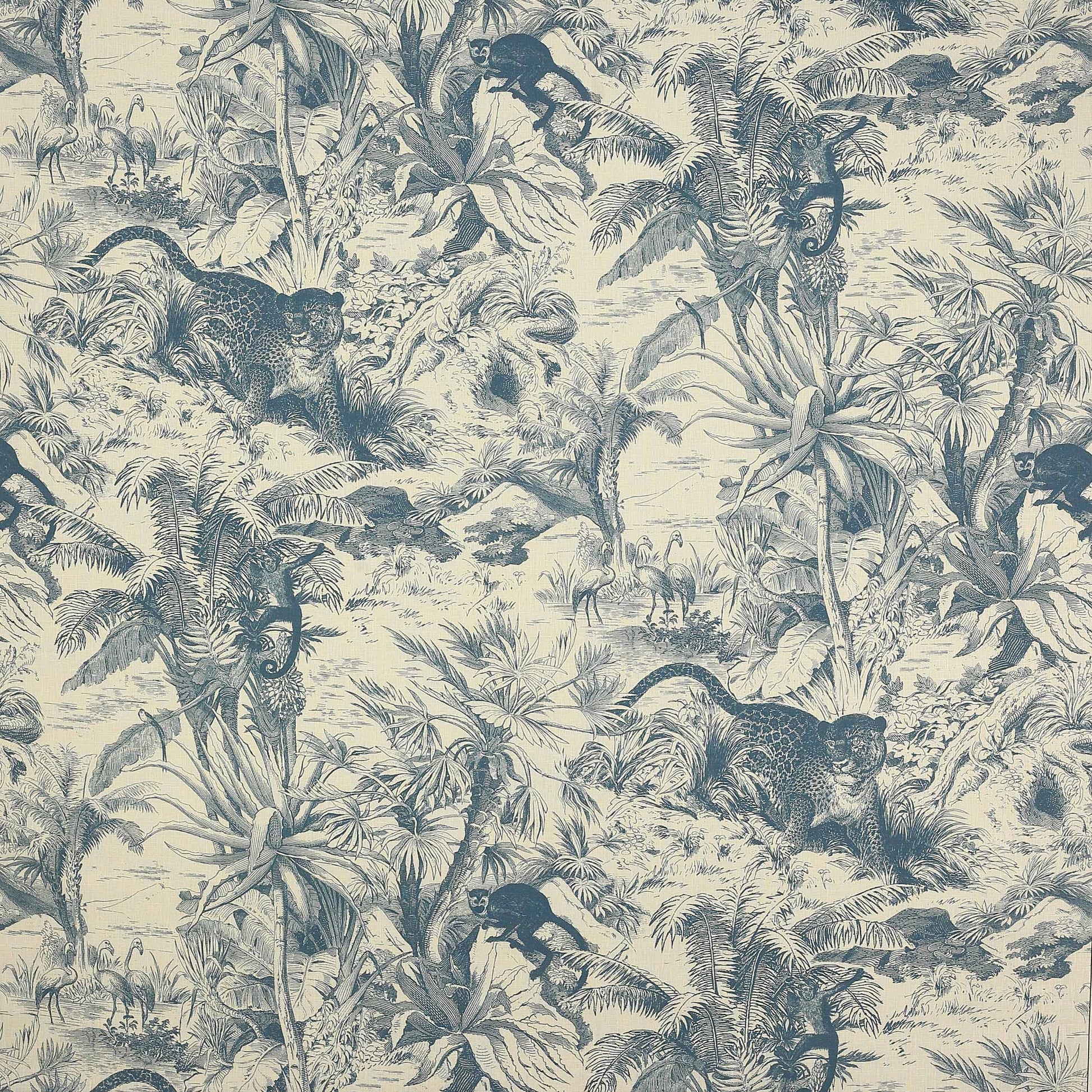 Salvator Lin Fabric - Blue