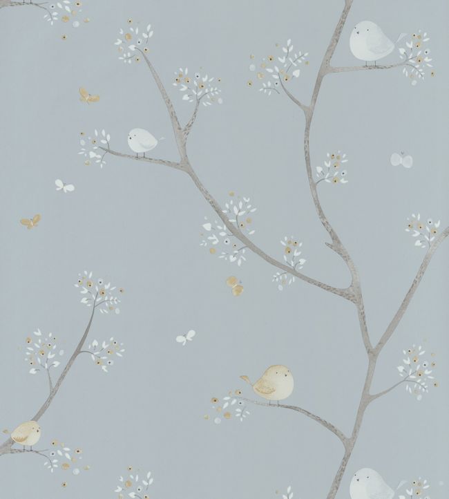 Oiseaux Wallpaper - Gray