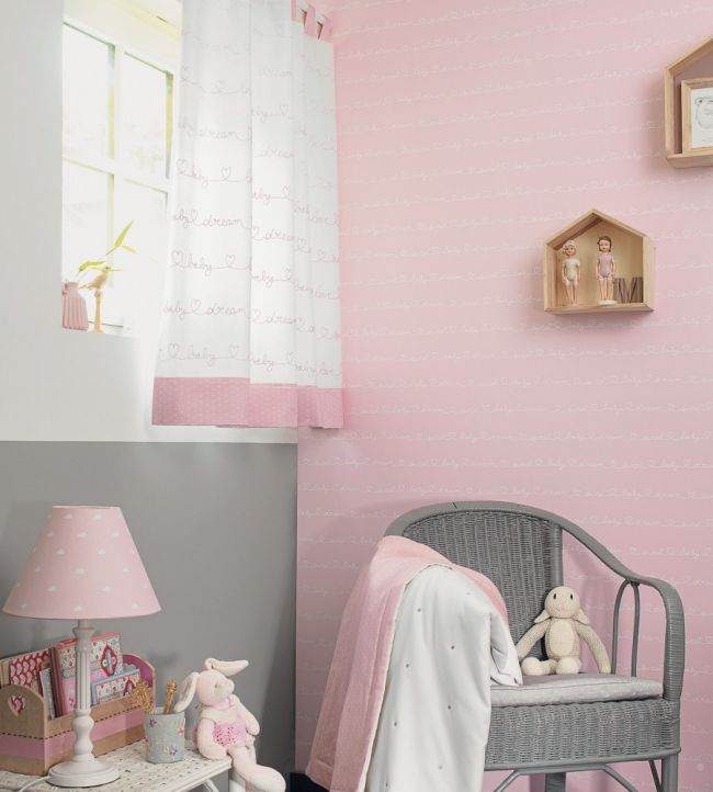 Ecriture Room Wallpaper - Pink