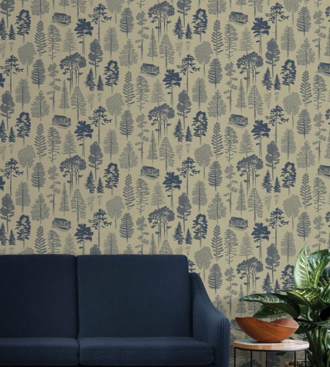 Catskills Room Wallpaper - Blue