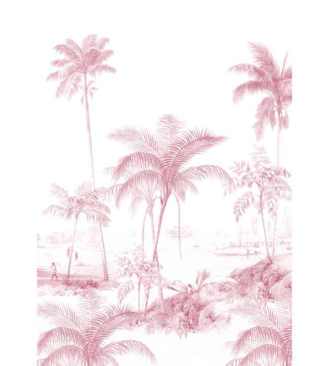 Exotic Palms Mural - Pink