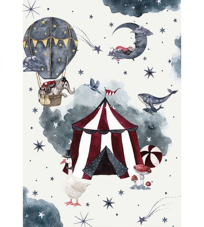 Milky Way Theatre Nursery Mural - Blue