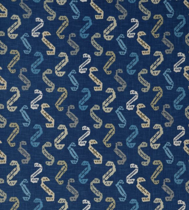 Snake Dance Fabric - Blue 