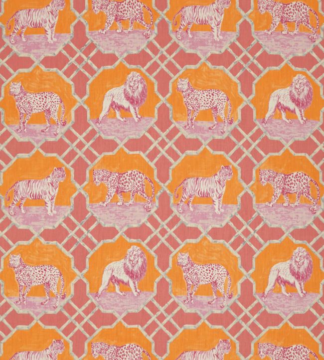 Kitty Cat Fabric - Orange