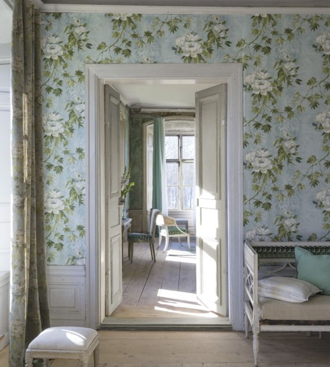 Floreale Room Wallpaper 2 - Teal