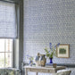 St John Street Trellis Woad Room Wallpaper - Blue
