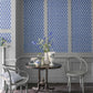 St John Street Trellis Room Wallpaper - Blue