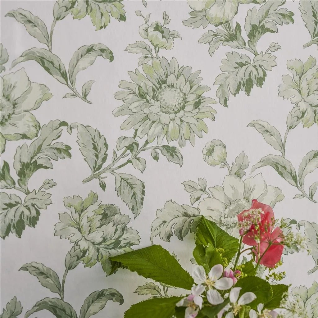 English Garden Floral Room Wallpaper 2 - Green