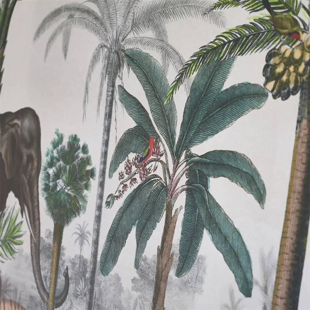 Palm Trail Scene 1 Sepia Room Wallpaper 3 - Green