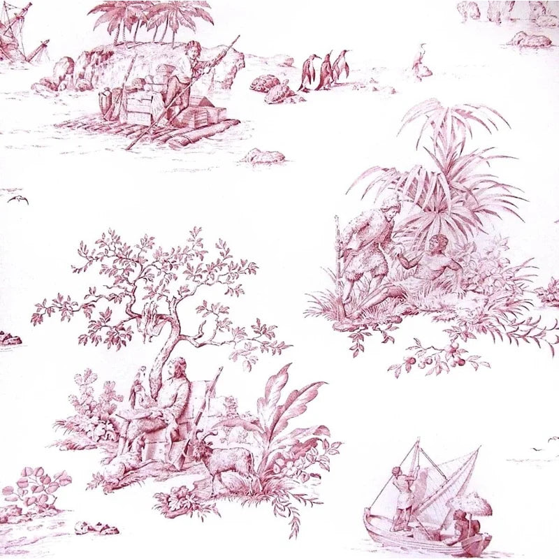 Robinson Crusoe Wallpaper - Pink