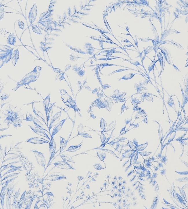 Fern Toile Wallpaper - Blue - Ralph Lauren