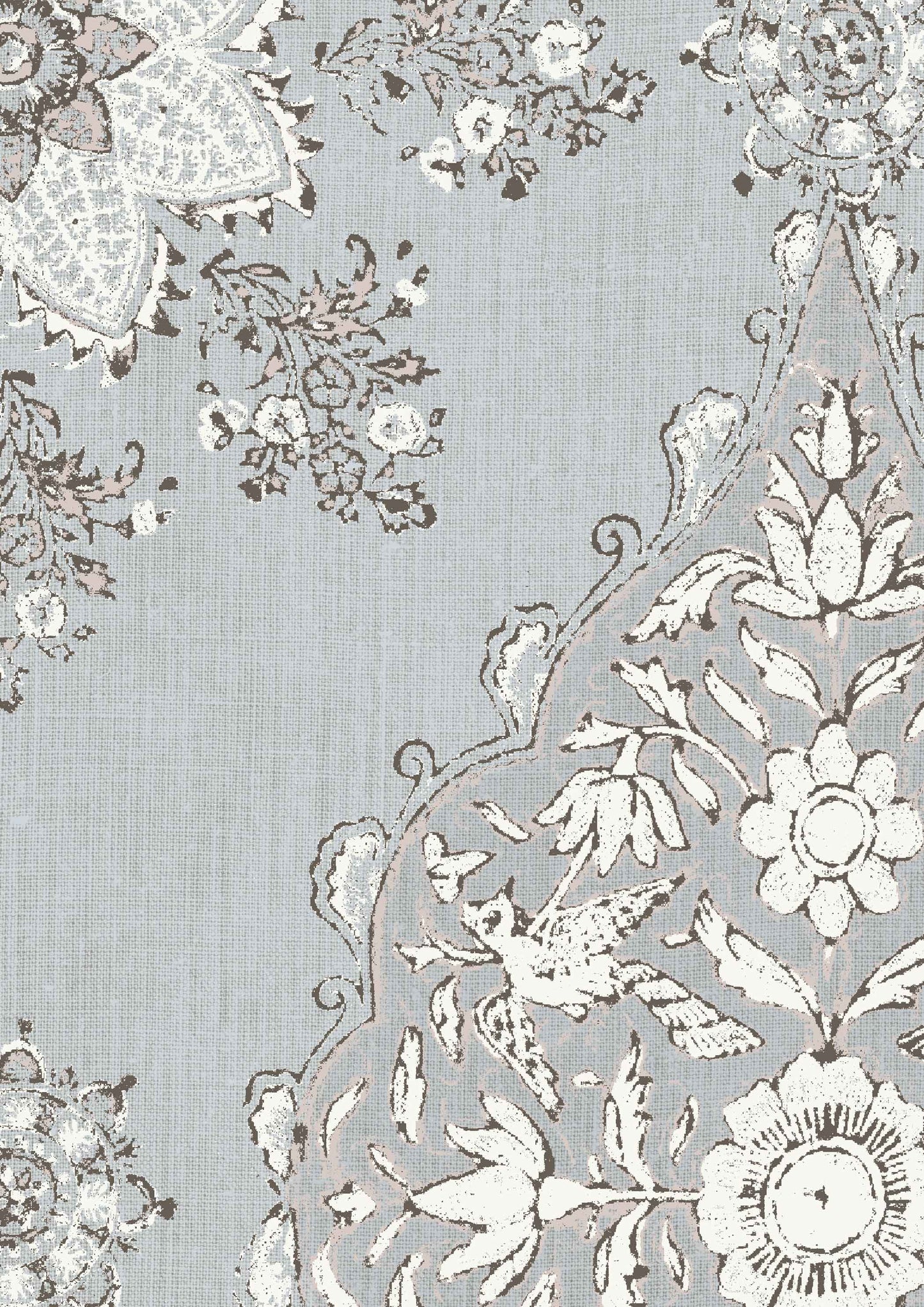 Pashmina Wallpaper - Silver - Lewis & Wood