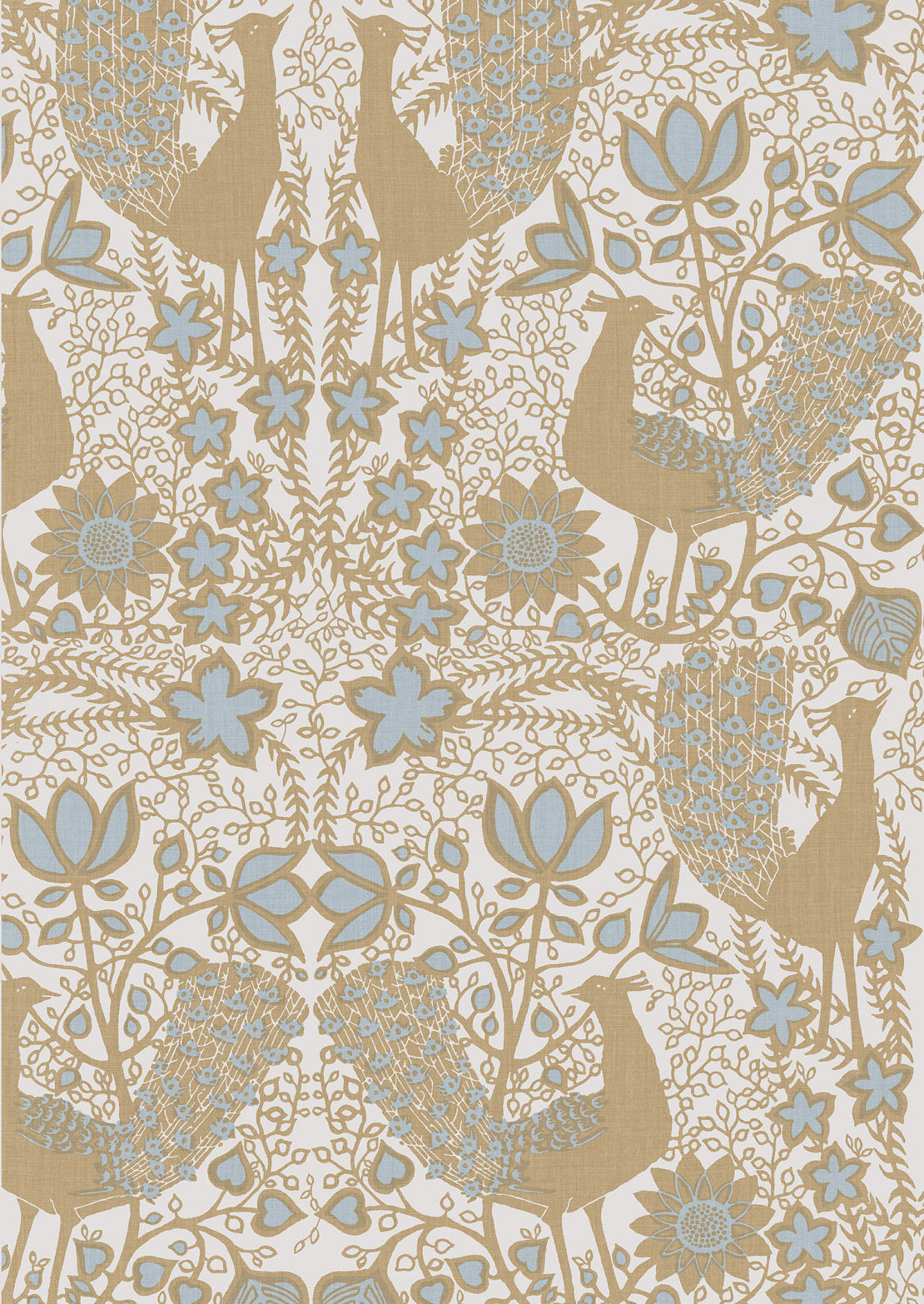 Peacock Fabric - Yellow - Lewis & Wood