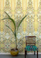 Marble Damask Room Wallpaper Panel 2 - Yellow