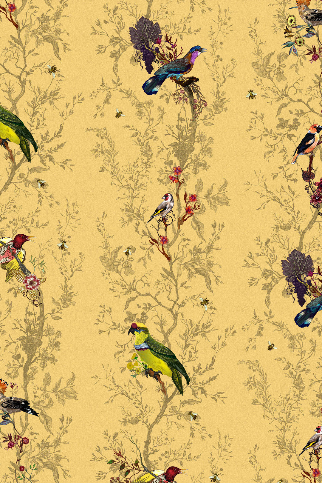 Birds N Bees Wallpaper - Sand