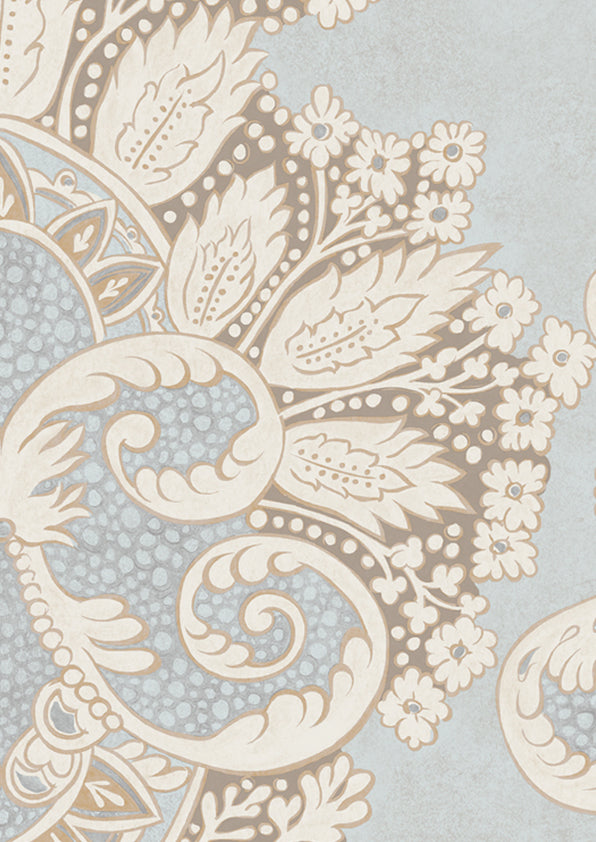 Rococo Wallpaper - Teal - Lewis & Wood