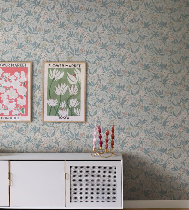 Huset I Solen Room Wallpaper - Blue