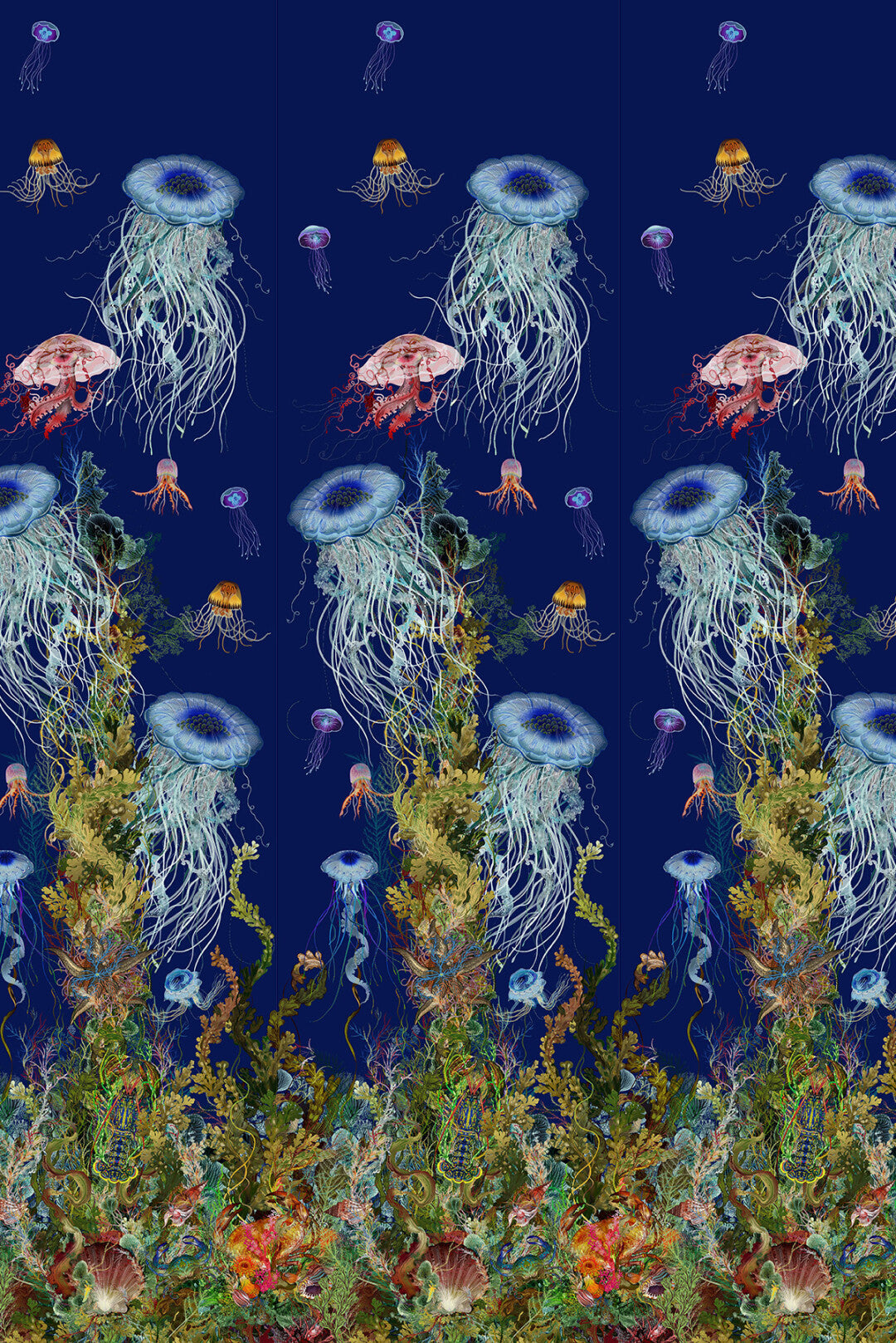 Jellyfish Wallpaper Panel - Blue