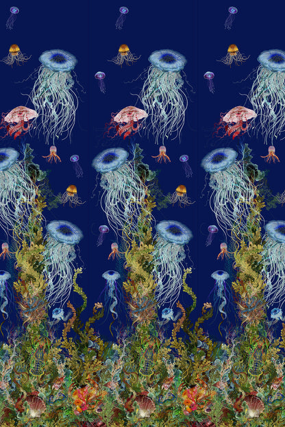 Jellyfish Wallpaper Panel - Blue
