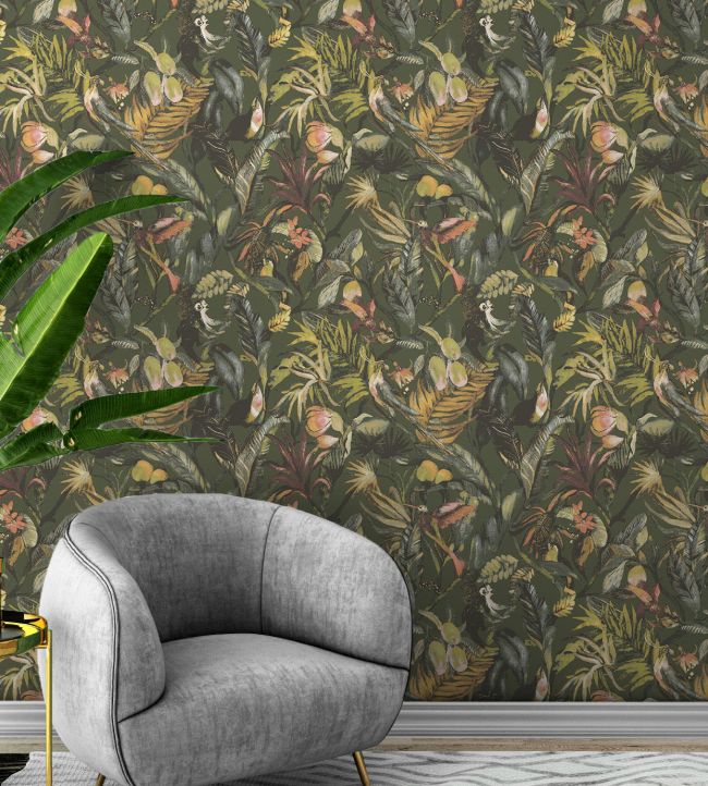 Sumatra Room Wallpaper - Green