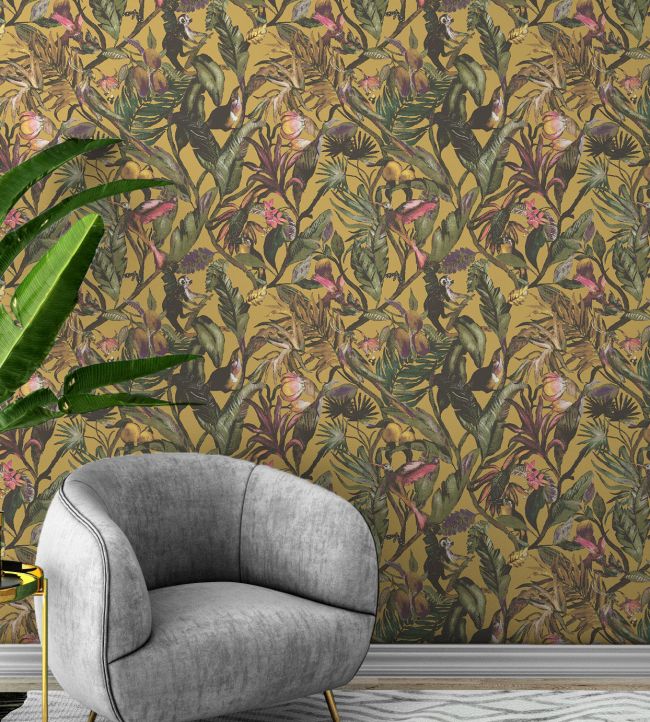 Sumatra Room Wallpaper - Gold