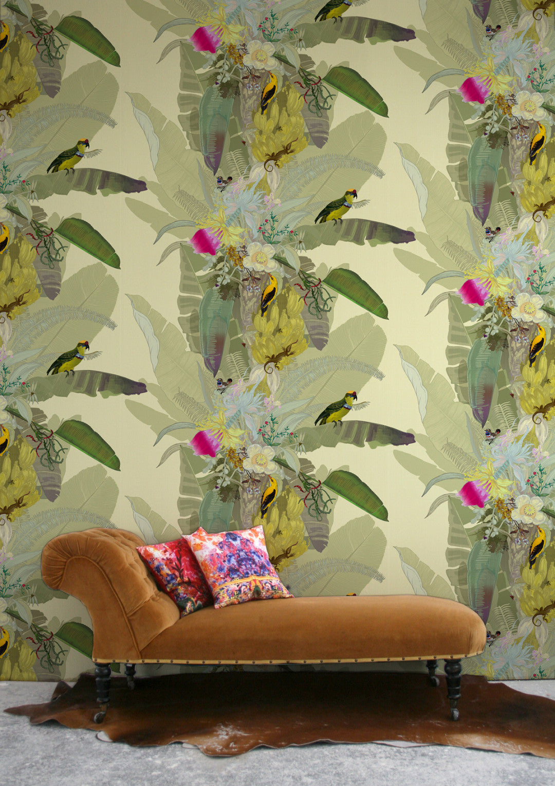 Merian Palm Superwide Room Wallpaper 3 - Green