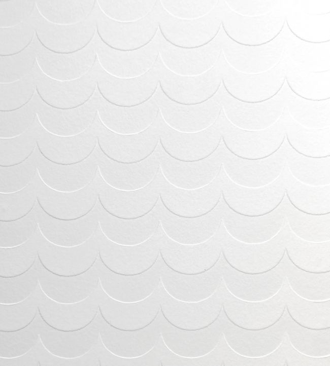 Scoop White Flock Wallpaper - Silver