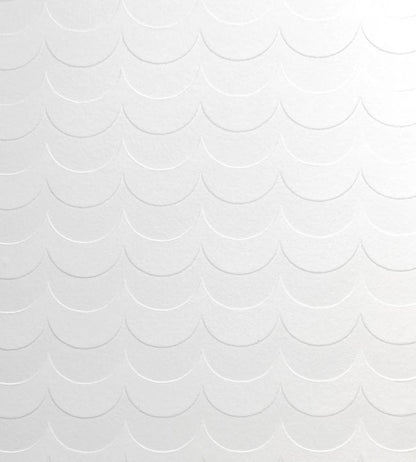 Scoop White Flock Wallpaper - Silver