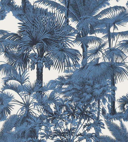 Palm Botanical Wallpaper - Blue 