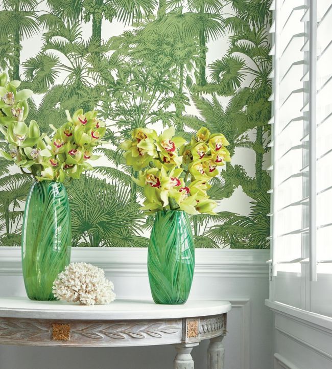 Palm Botanical Room Wallpaper - Green