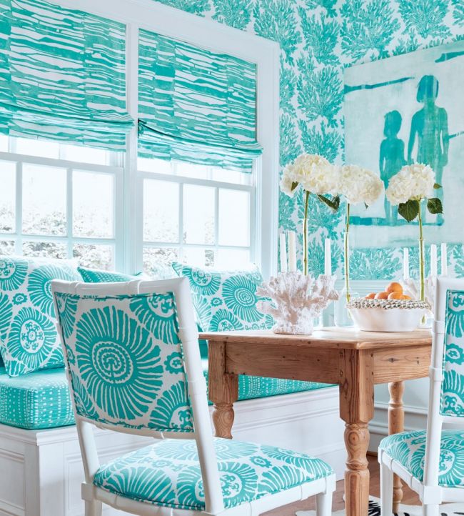 Marine Coral Room Wallpaper - Teal