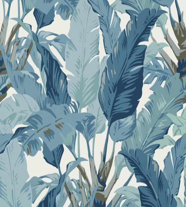 Travelers Palm Wallpaper - Blue 