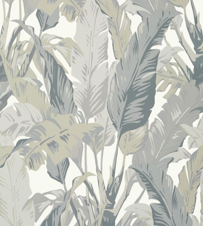 Travelers Palm Wallpaper - Gray 