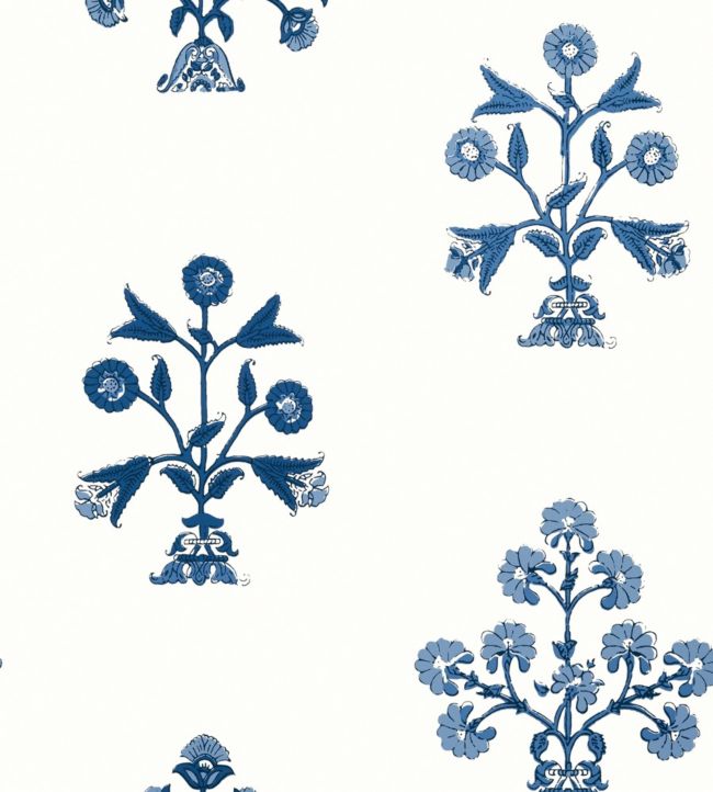 Indian Flower Wallpaper - Blue