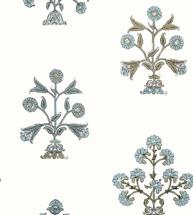 Indian Flower Wallpaper - Gray