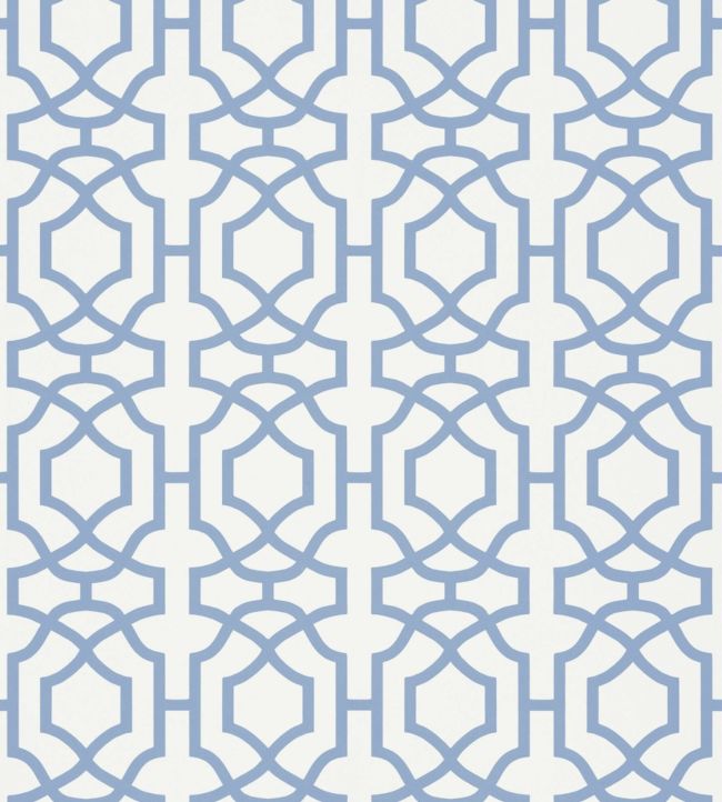 Alston Trellis Wallpaper - Blue