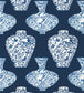 Imari Vase Wallpaper - Blue