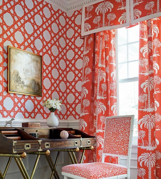 Cyrus Cane Room Wallpaper - Red