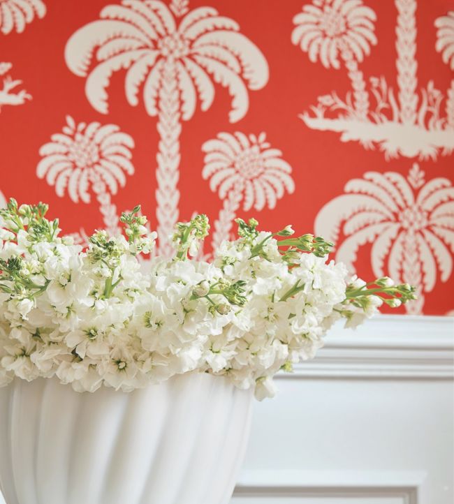 Palm Island Room Wallpaper 2 - Red