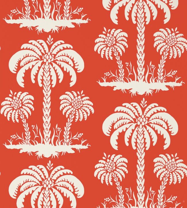 Palm Island Wallpaper - Red 