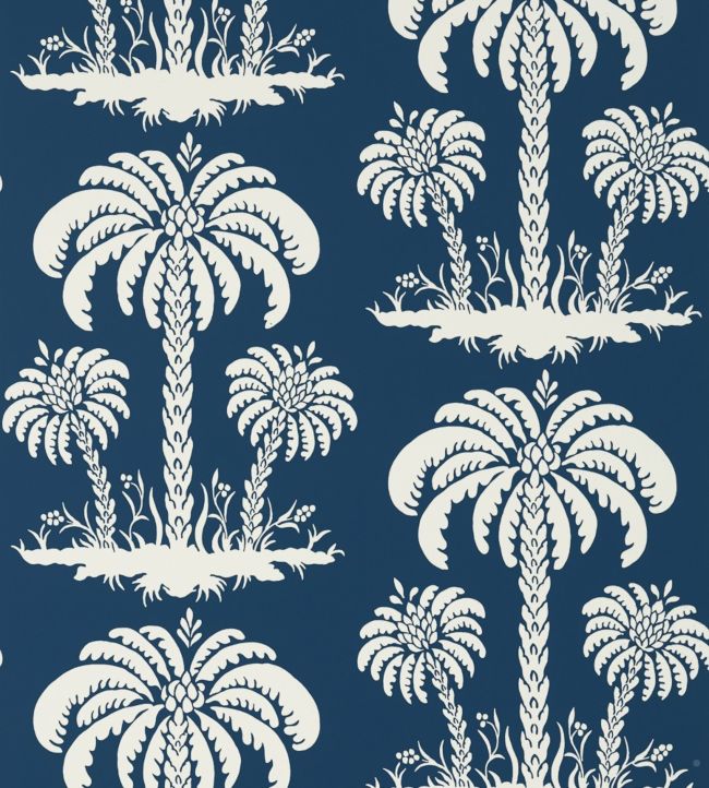 Palm Island Wallpaper - Blue 