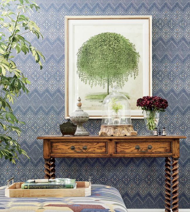 High Plains Room Wallpaper - Blue