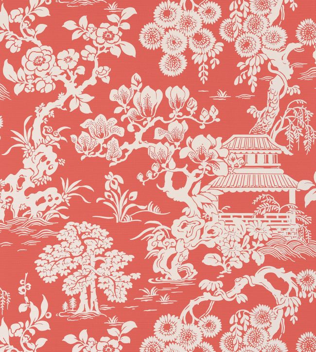 Japanese Garden Wallpaper - Orange