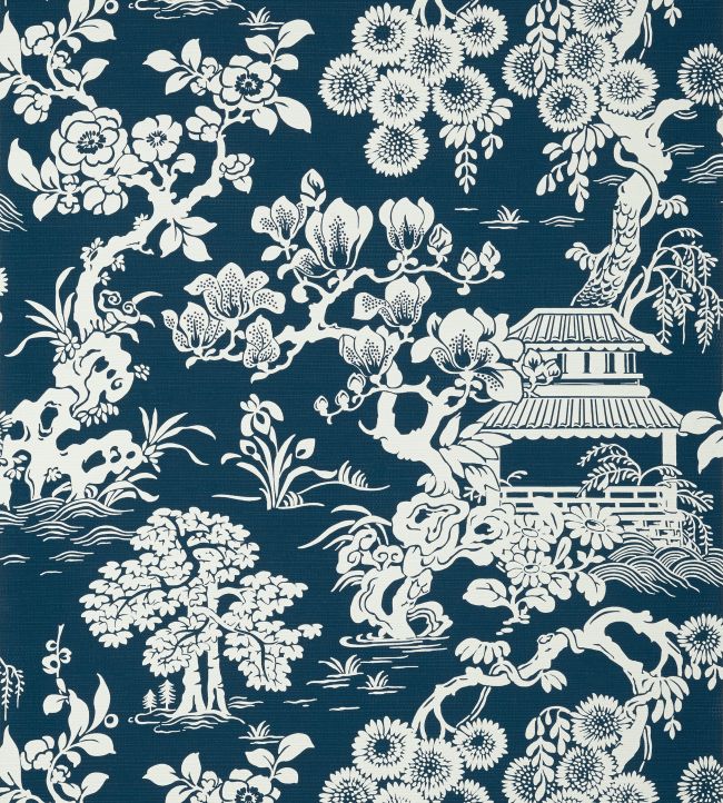 Japanese Garden Wallpaper - Blue