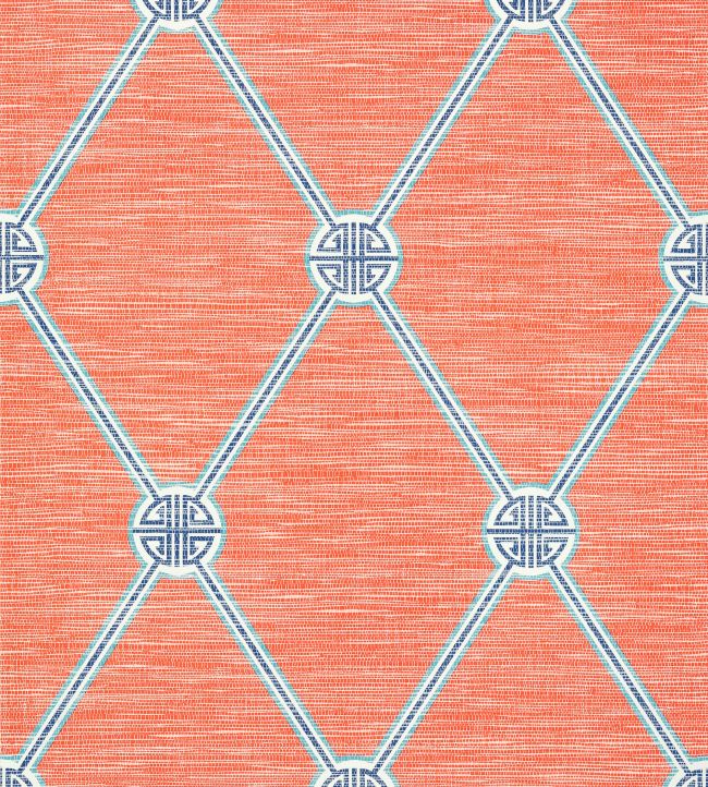 Turnberry Trellis Wallpaper - Orange 